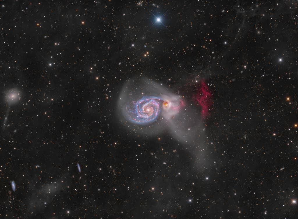 M51: Tidal Streams and H-alpha Cliffs